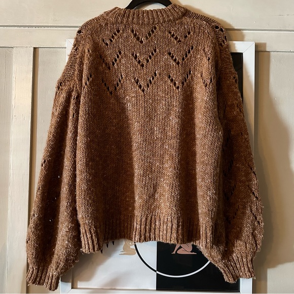 Madewell Brown Sweater with open weave detail Size M - Picture 2 of 4